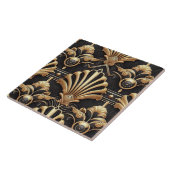 Luxury Black & Gold Art Deco Ceramic Tile  Fliese (Seite)