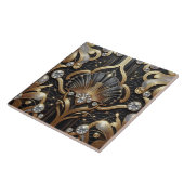 Luxury Black & Gold Art Deco Ceramic Tile  Fliese (Seite)