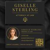 Luxury Black Gold Attorney at Law QR Code Visitenkarte