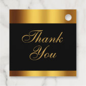 Luxury Black Gold Border Wedding Vielen Dank Geschenkanhänger (Rückseite)