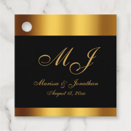 Luxury Black Gold Border Wedding Vielen Dank Geschenkanhänger