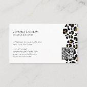 Luxury Black Gold Cheetah Leopard Print Elegant Visitenkarte (Rückseite)