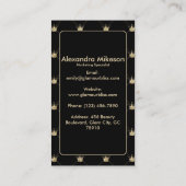 Luxury Black Gold Crown Pattern Elegant Visitenkarte (Rückseite)