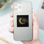 Luxury Black & Gold Eid Mubarak Stickers– Elegant Aufkleber (Telefon)