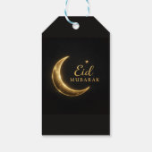 Luxury Black & Gold Eid Mubarak Stickers– Elegant Geschenkanhänger (Rückseite)