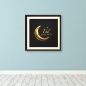 Luxury Black & Gold Eid Mubarak Wall Art – Elegant Leinwanddruck (Insitu (Holzboden))