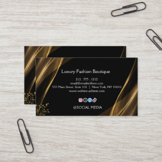 Luxury Black Gold Fashion Boutique Business Card Visitenkarte