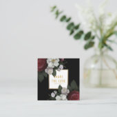 Luxury Black Gold Floral Aktie die Liebe Referendu Quadratische Visitenkarte (Stehend Vorderseite)