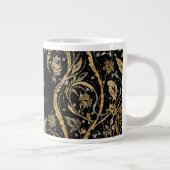 Luxury Black Gold Flowers Pattern, Merry Christmas Jumbo-Tasse (Rechts)
