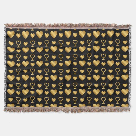 Luxury Black Gold Foil Hearts Decke (Vorderseite)