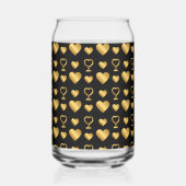 Luxury Black Gold Foil Hearts Dosenglas (Vorderseite)