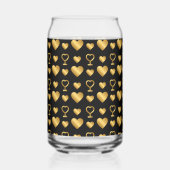 Luxury Black Gold Foil Hearts Dosenglas (Rückseite)