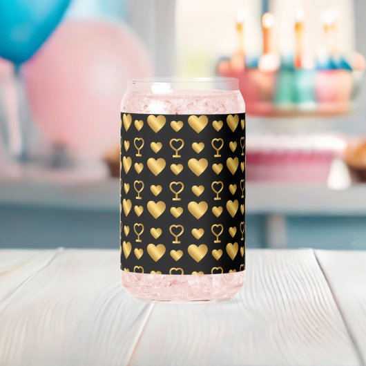Luxury Black Gold Foil Hearts Dosenglas (Insitu (Baby Party))