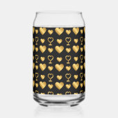 Luxury Black Gold Foil Hearts Dosenglas (Links)