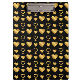 Luxury Black Gold Foil Hearts Klemmbrett