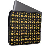 Luxury Black Gold Foil Hearts Laptopschutzhülle (Vorne Rechts)