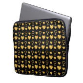 Luxury Black Gold Foil Hearts Laptopschutzhülle (Vorderseite Links)