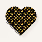 Luxury Black Gold Foil Hearts Notizblock (Vorderseite)
