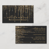 Luxury Black Gold Glitzer Fringe Vorhang Visitenkarte (Vorne/Hinten)