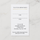 Luxury Black & Gold Makeup Appointment Card Terminkarte (Rückseite)