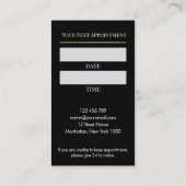 Luxury Black & Gold Makeup Appointment Card Terminkarte (Rückseite)