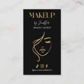 Luxury Black & Gold Makeup Appointment Card Terminkarte (Vorderseite)
