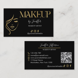 Luxury Black & Gold Makeup artist Bussines card Visitenkarte