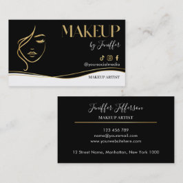 Luxury Black & Gold Makeup artist Bussines card Visitenkarte