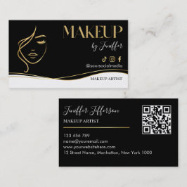 Luxury Black & Gold Makeup artist Bussines card Visitenkarte