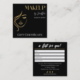 Luxury Black & Gold Makeup Gift Certificate Card Treuekarte