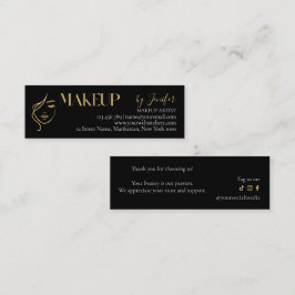 Luxury Black & Gold Makeup Thank you Card Treuekarte