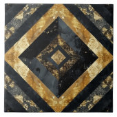 Luxury Black Gold Marble Geometric Fliese (Vorderseite)