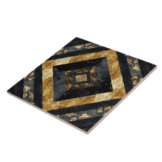 Luxury Black Gold Marble Geometric Fliese (Seite)