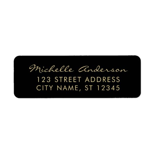 luxury Black Gold Minimal Script  Return Address   (Vorne)