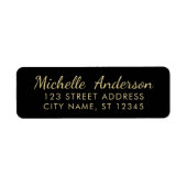luxury Black Gold Minimal Script  Return Address   (Vorne)