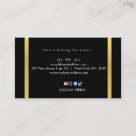 Luxury Black & Gold Minimalist Business Card Visitenkarte