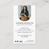 Luxury Black Gold Monogram Key Real Estate Agent Visitenkarte (Rückseite)