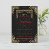 Luxury Black & Gold Muslim Wedding Invitation Einladung (Stehend Vorderseite)