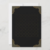 Luxury Black & Gold Muslim Wedding Invitation Einladung (Rückseite)