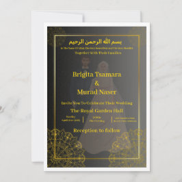 Luxury Black & Gold Muslim Wedding Invite Einladung