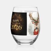 Luxury black gold new year Wine glass Weinglas Ohne Stiel (Vorderseite)