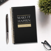 Luxury Black & Gold Planner | Custom Name & Year Planer