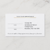 Luxury Black & Gold PMU Appointment Card Terminkarte (Rückseite)