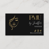 Luxury Black & Gold PMU Appointment Card Terminkarte (Vorderseite)