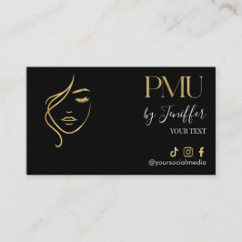 Luxury Black & Gold PMU Appointment Card Terminkarte