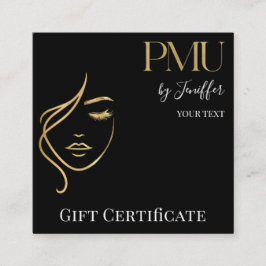 Luxury Black & Gold PMU Gift Certificate Card Treuekarte
