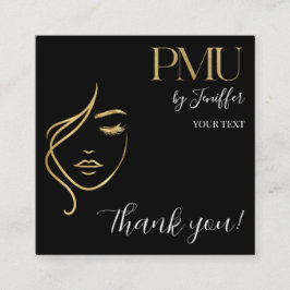Luxury Black & Gold PMU Thank you Card Treuekarte