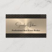 Luxury Black & Gold QR Code/Photo Real Estate  Visitenkarte (Vorderseite)