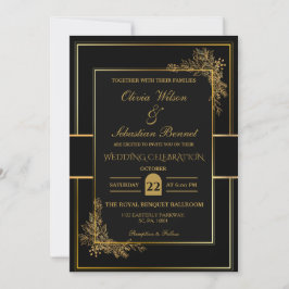 LUXURY BLACK & GOLD WEDD EINLADUNG