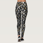 Luxury,Black Gold White Abstract Leggings (Rückseite)
